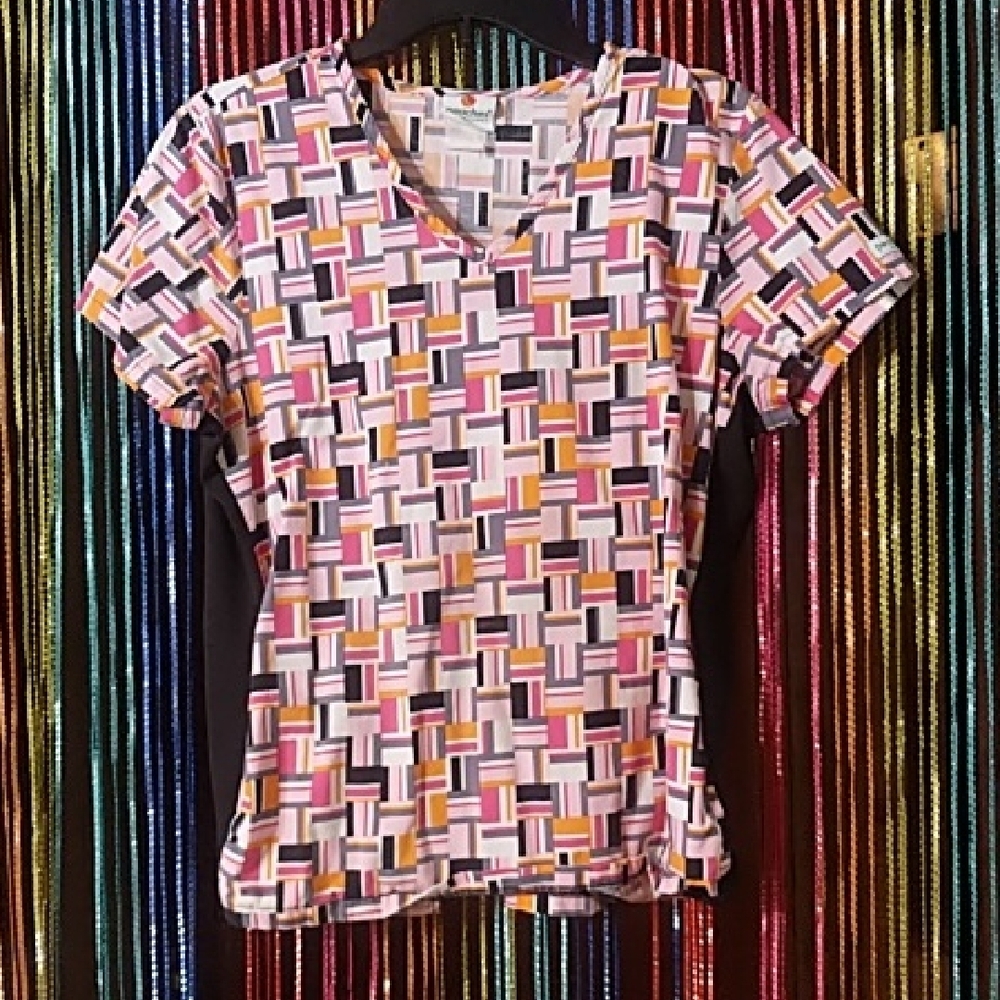 Peaches Uniforms Orange and White Fitted Graphic Tee